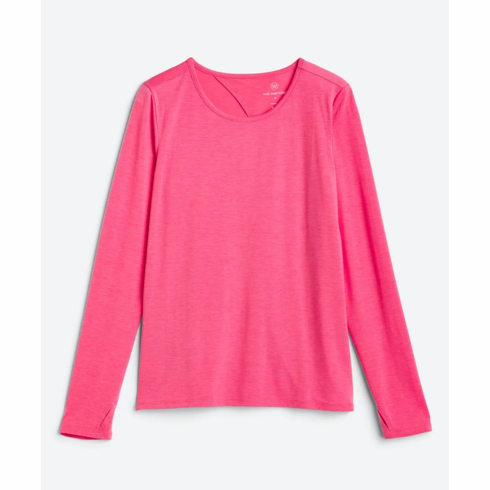 We Wander FeatherStretch Jasmine Keyhole Wrap Back Top, Hot Pink—XL